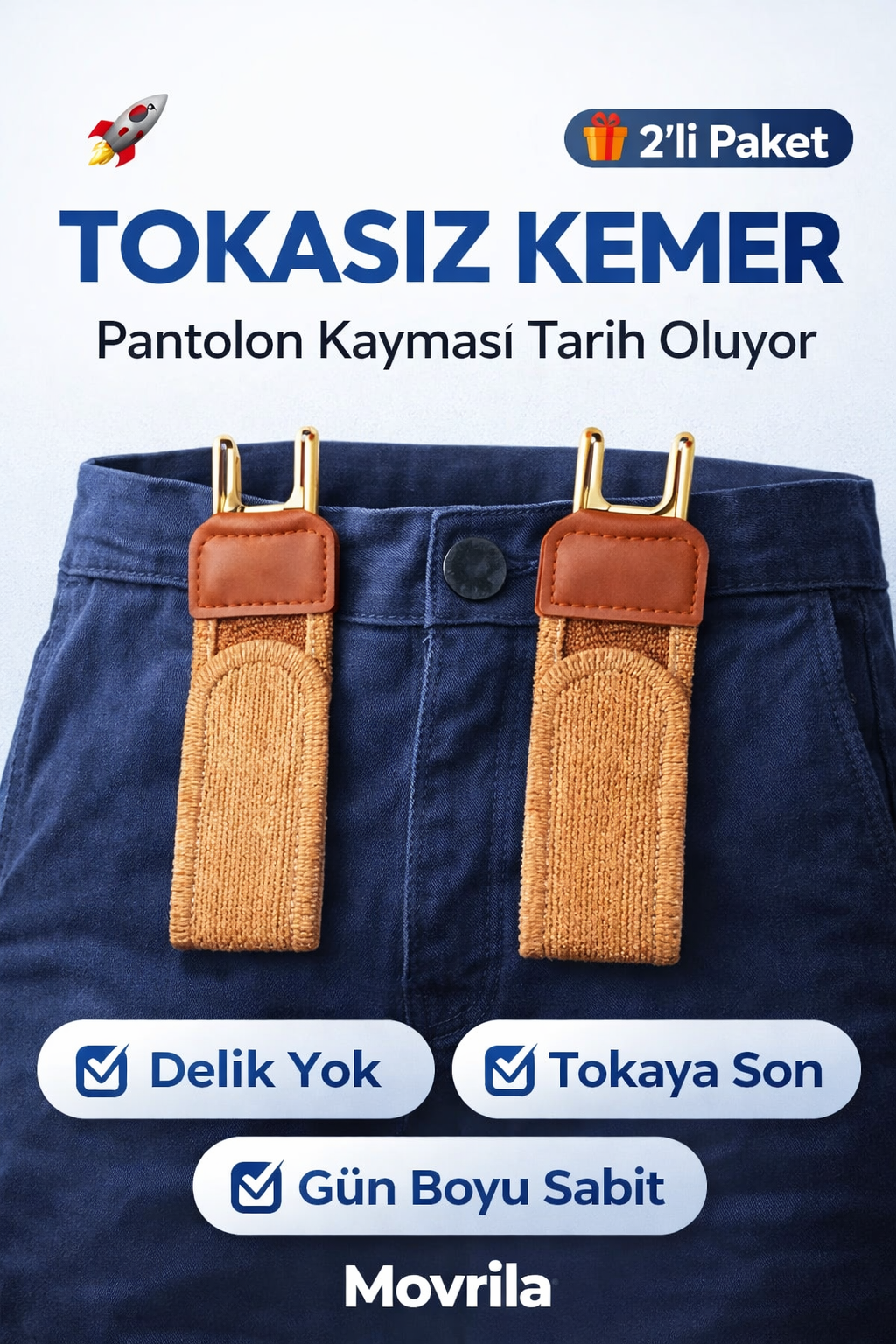 Movelra™ Premium Tokasız Kemer